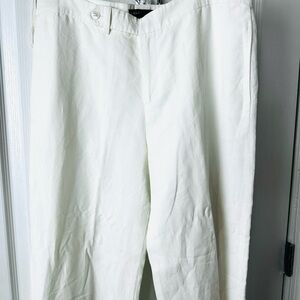 Ralph Lauren Black Label Ivory Linen fully lined Straight Leg Pants, size 8